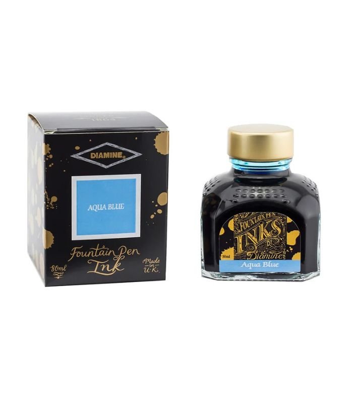 1 Diamine Standard Ink 80ml - Aqua Blue - Image 1