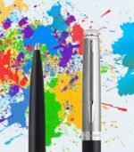 Waterman Hémisphère Matte Stainless Steel Black CT Ballpoint Pen - Image 2