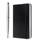 Sheaffer Giftset Strobe Silver VFM Ballpoint Pen with Chrome Trim and Notebook 9400 - Image 2