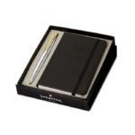 Sheaffer Giftset Chrome VFM Ballpoint Pen with Gold Trim and Notebook 9422