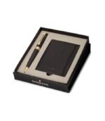 Sheaffer Giftset Glossy Black 300 Ballpoint Pen with GT and Medium Notebook 9325