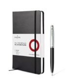Sheaffer Giftset Brushed Chrome 100 Ballpoint Pen with Chrome Trim and  Notebook 9313 - Image 3