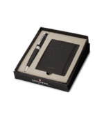 Sheaffer Giftset Glossy Black 300 Ballpoint Pen with Chrome Trim and  Card Holder 9312