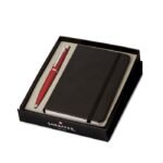Sheaffer Giftset Excessive Red VFM Ballpoint Pen with Chrome Trim and  Notebook 9403