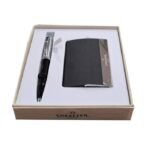 Sheaffer Giftset Chrome  Ballpoint Pen with CT and Card Holder 9313