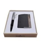 Sheaffer Giftset Chrome  Ballpoint Pen with CT and Card Holder 9313