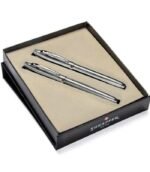 Sheaffer Giftset Brushed Chrome 100 with CT Rollerball & Fountain Pen (M) 9306