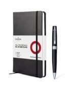 Sheaffer Giftset Glossy Black 300 Ballpoint Pen with CT and Medium Notebook 9312