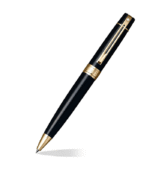 Sheaffer Giftset Glossy Black 300 Ballpoint Pen with Gold Trim and Leather Pen Pouch 9325 - Image 5