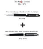 Parker Ambient Lacque Black Chrome Trim Pen Combo – Fountain & Ballpoint Pens
