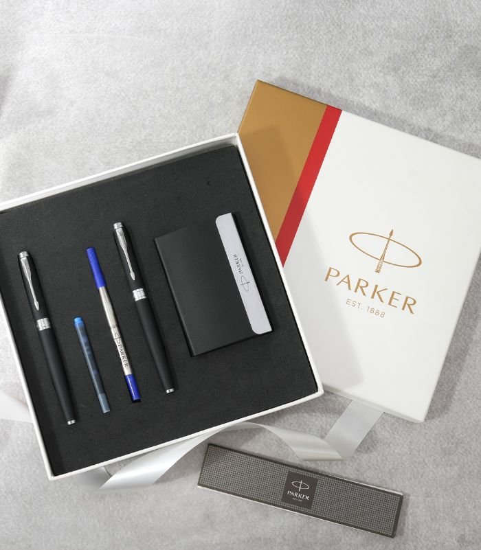 Parker Giftset Aster Matte Black CT Rollerball Pen + Fountain Pen