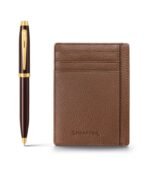 Sheaffer Giftset Glossy Brown Ballpoint Pen with GT and  Card Holder 9370 - Image 3