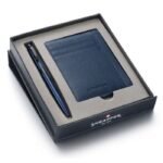 Sheaffer Giftset Matte Blue Reminder Ballpoint Pen with Black PVD Trim and  Card Holder 9018