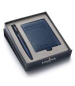 Sheaffer Giftset Matte Blue Reminder Ballpoint Pen with Black PVD Trim and  Card Holder 9018