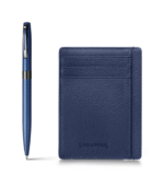 Sheaffer Giftset Matte Blue Reminder Ballpoint Pen with Black PVD Trim and  Card Holder 9018 - Image 3