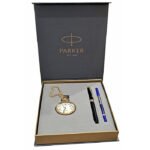 Parker Aster Giftset Lacque Black GT Rollerball Pen + Parker Pocket Watch