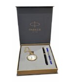 Parker Aster Giftset Lacque Black GT Rollerball Pen + Parker Pocket Watch