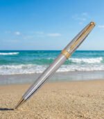 Parker Giftset Fusion Shiny  Silver GT Ballpoint Pen +  Black Notebook A5 - Image 5