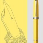 Moonman V60 Triangle Pen Yellow Bead Pen Silver Clip 0.5mm MV60B-01