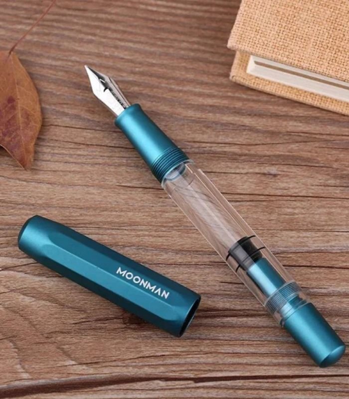 2 Moonman T1 Blue Fine Fountain Pen MT1-01F - Image 1