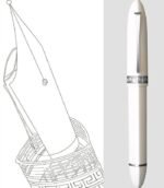 Moonman V60 Triangle Pen White Silver Clip Fountain Pen MV60-03E