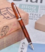 Moonman V60 Triangle Pen Transparent Brown Color Fountain Pen MV60-T02E - Image 2