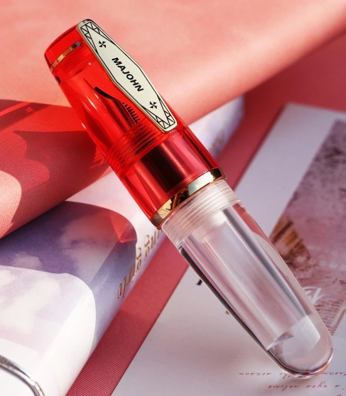 6 Moonman Q3 Transparency Red Fountain Pen MQ3-04E - Image 1