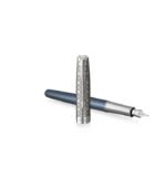 Parker Sonnet Metal & Blue Lacquer CT Fountain Pen