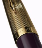 Parker 51 Deluxe Plum Gold Trim Fountain Pen - Image 6