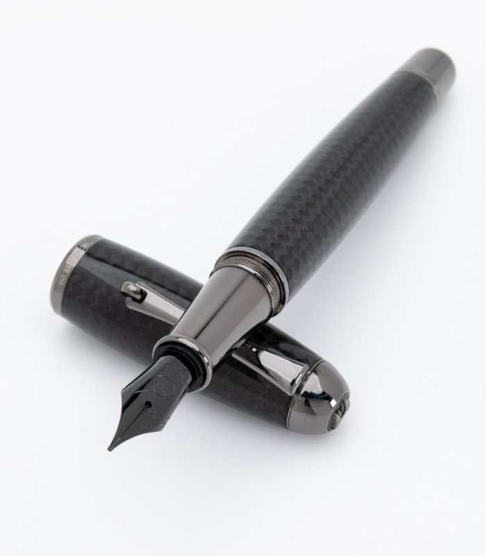 3 Monteverde USA Super Mega Carbon Fibre Fountain Pen – Gunmetal, Wide Nib - Image 1