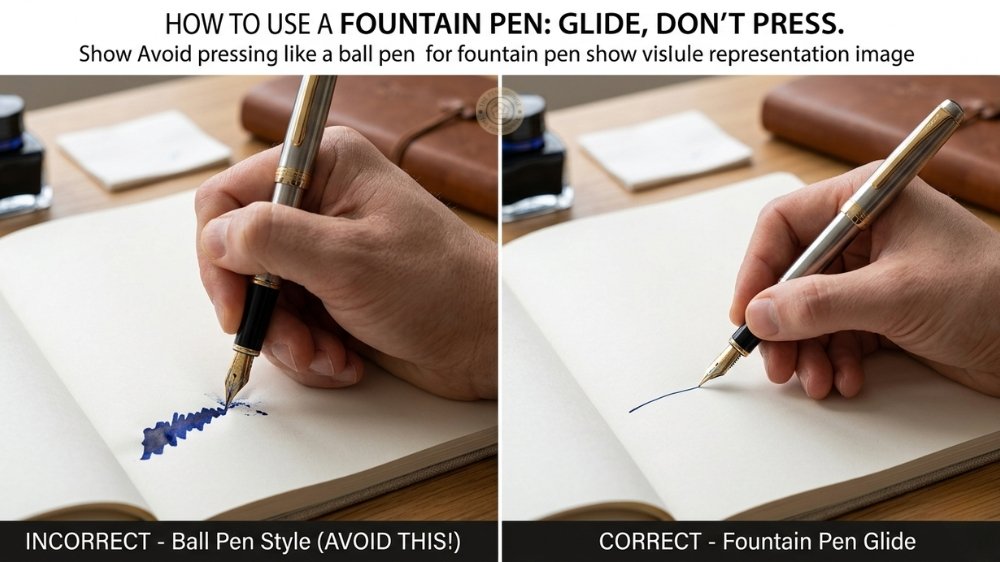 Avoid pressing like a ball pen