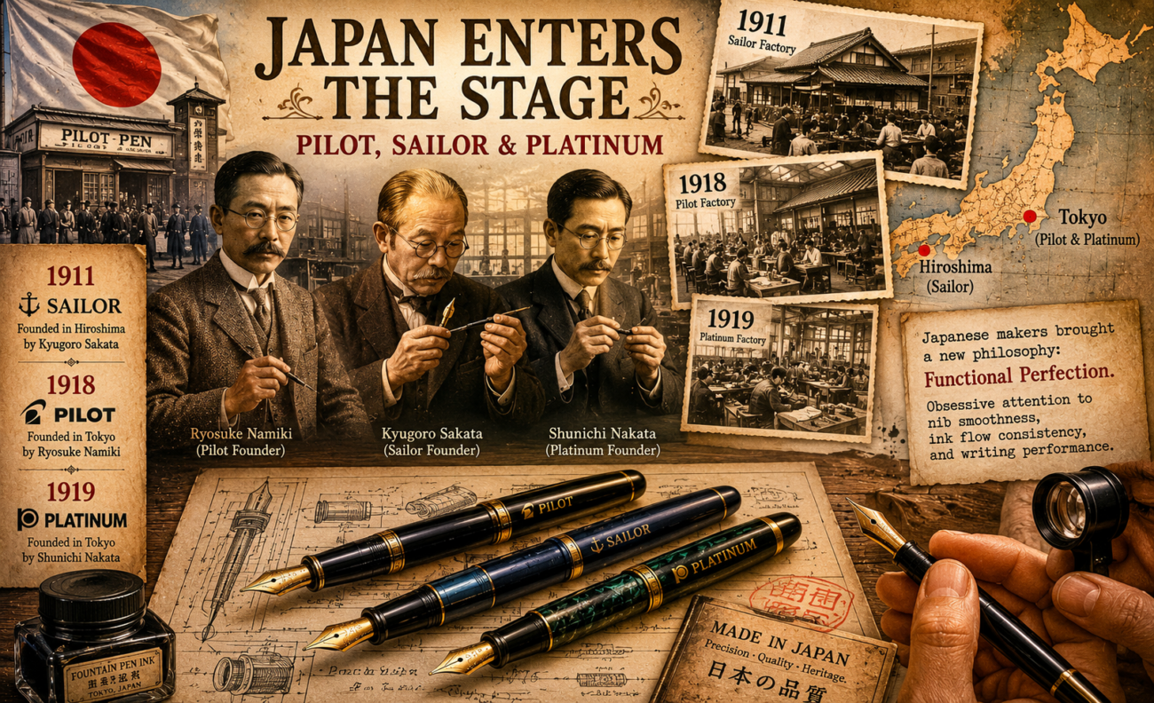 Japan Enters the Stage — Pilot, Sailor, and Platinum history