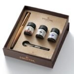 Sheaffer WP37284 – Giftset Sheaffer VFM G9428 Coffee Edition Matt Brown with PVD Trim FP and 3 Ink Vial of 10ml Each