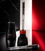 MontSwiss Automatic Self-Inking Fountain Pen Refillable Fountain Pen Medium Nib with Ink Bottle - Image 3