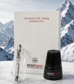 MontSwiss Automatic Self-Inking Fountain Pen Refillable Fountain Pen Medium Nib with Ink Bottle