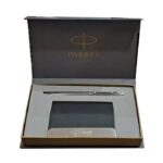 Parker Insignia Shiny Chrome CT Ball Pen Gift Set with Card Holder