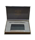 Parker Insignia Shiny Chrome CT Ball Pen Gift Set with Card Holder