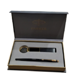 Parker Insignia Laque Black GT Ball Pen Gift Set with Keychain